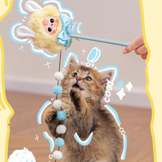 Baby Three cat teasing stick