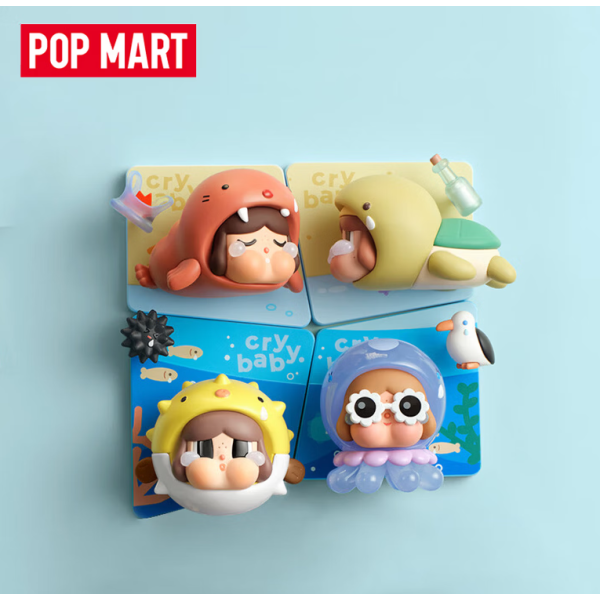 POPMART CRYBABY Cry Sea Series Refrigerator Stickers Blind Box Home Accessories