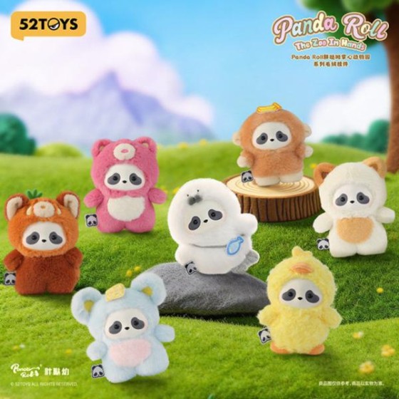Panda Roll The Zoo In Hands Series Plush Keychain