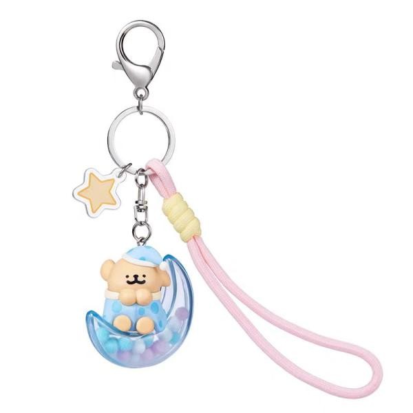 Line Dog Pajama Keychain - Golden Retriever Version