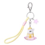 Line Dog Pajama Keychain - White Version