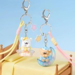 Line Dog Pajama Keychain - White Version
