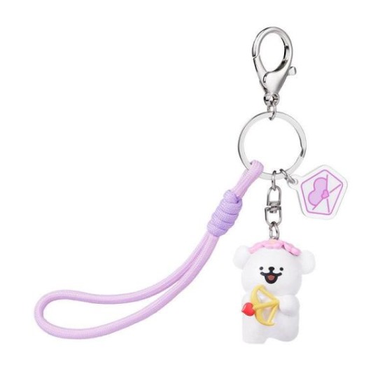 Line Dog Cupid Keychain - White Version