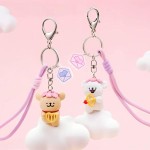 Line Dog Cupid Keychain - White Version