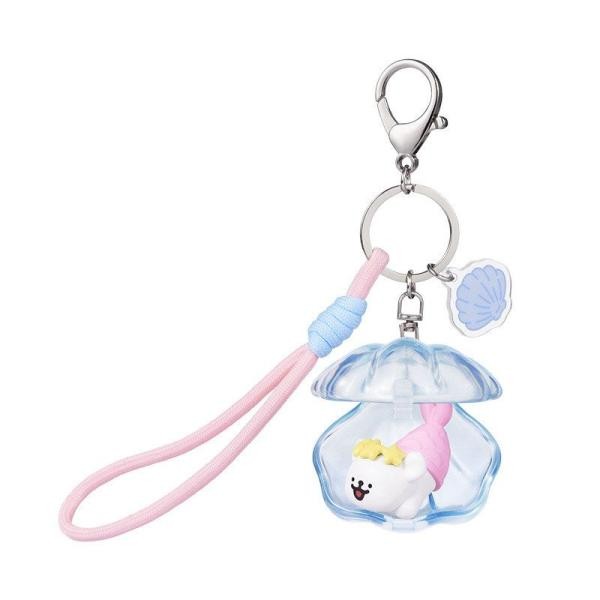 Line Dog Shell Keychain - White Version