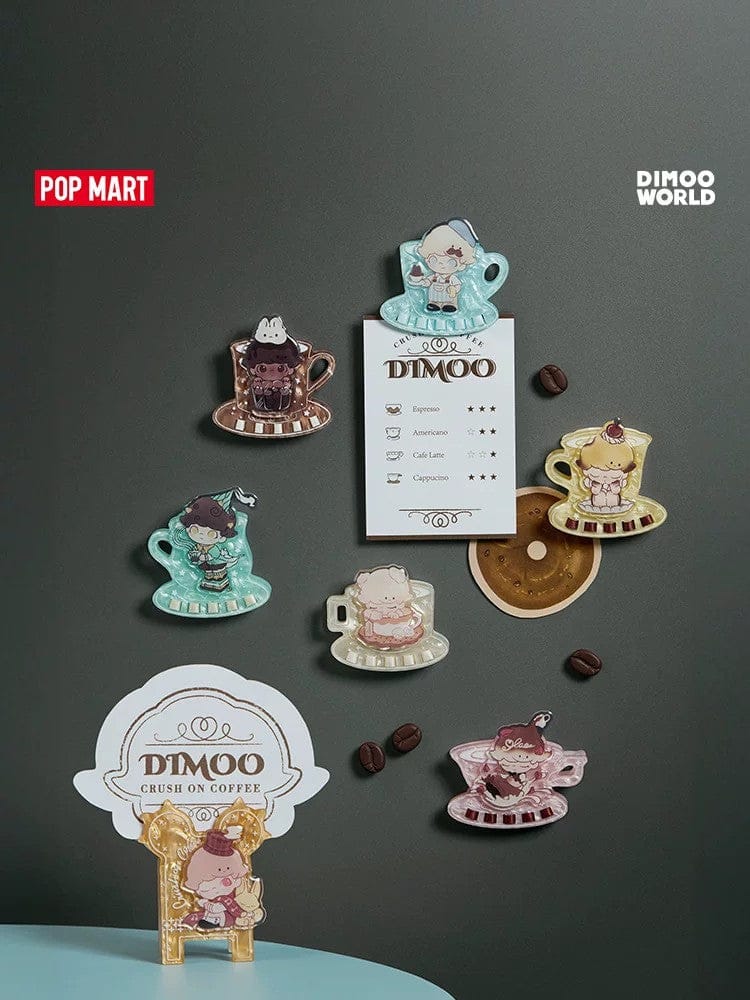 POPMART泡泡玛特DIMOO心动特调系列盲盒亚克力冰箱贴夹子