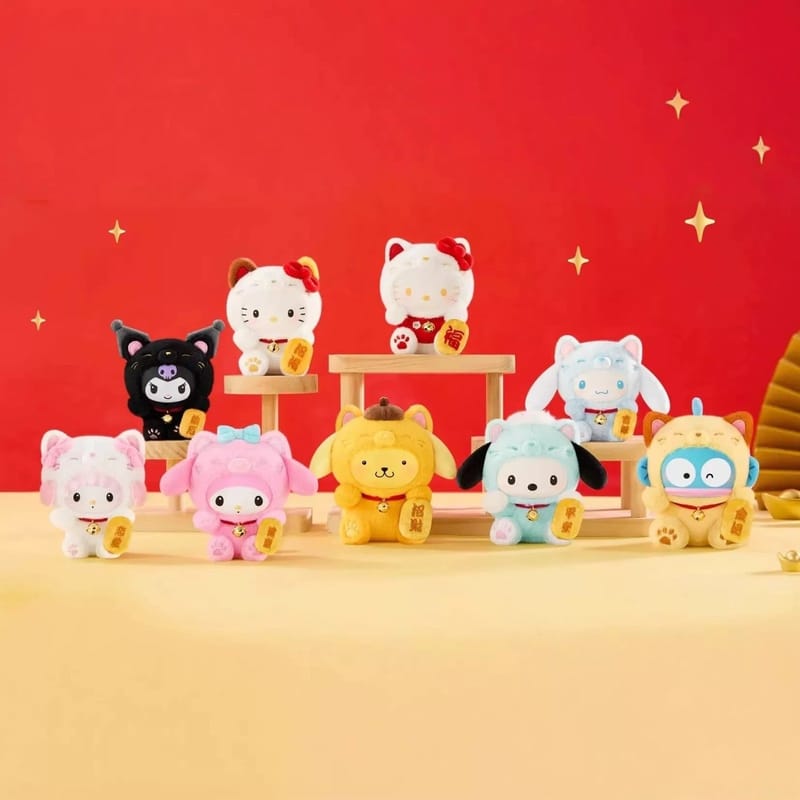 三丽鸥家族招财猫系列毛绒挂饰盲盒