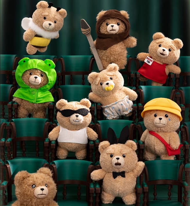 POPMART泡泡玛特共鸣《Ted2》泰迪熊 Baby Ted可动毛绒挂件盲盒